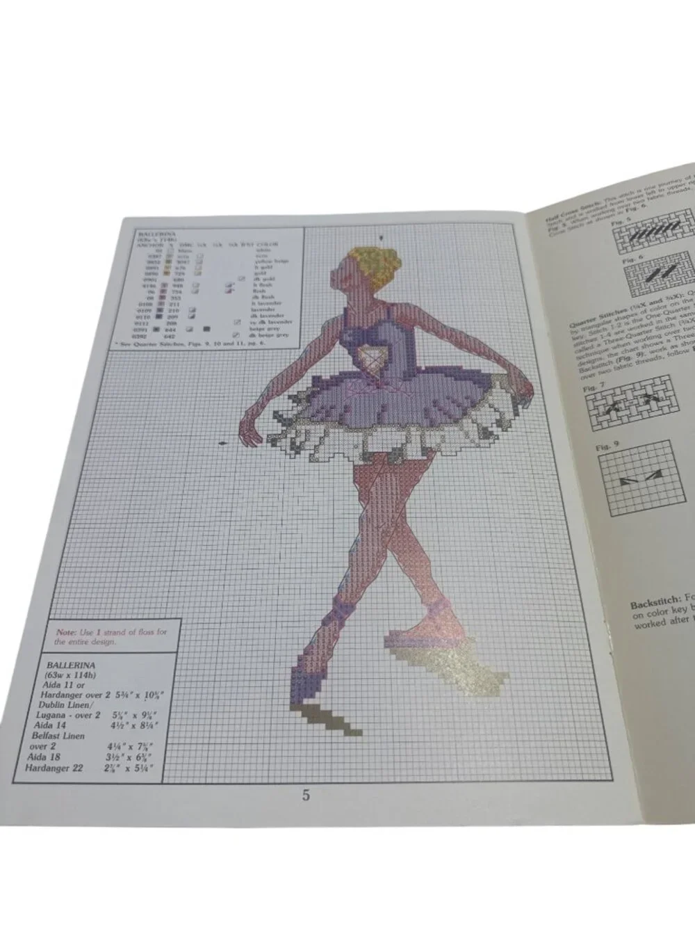 The Little Ballerina Cross Stitch Pattern Leaflet Leisure Arts 401 Booklet 1985